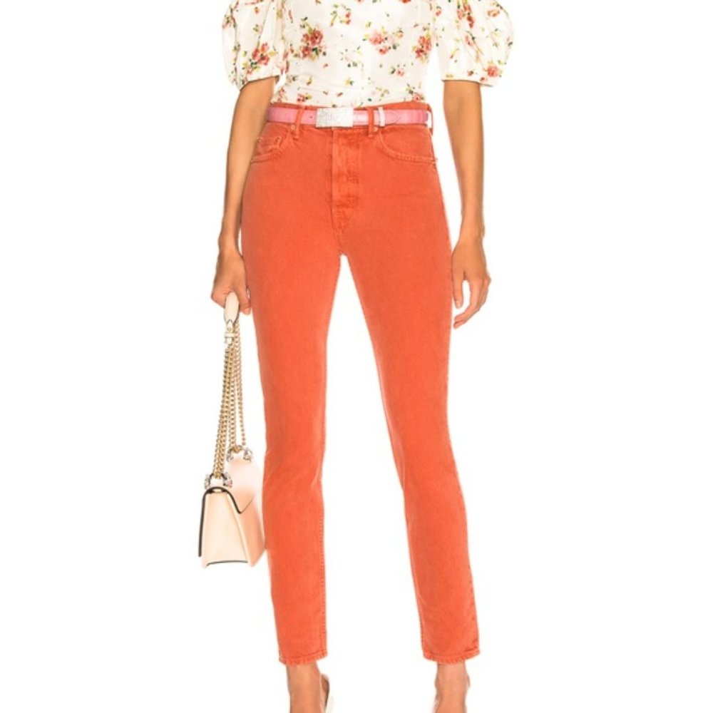 GRLFRND Karolina Burnt Orange High Rise Jeans